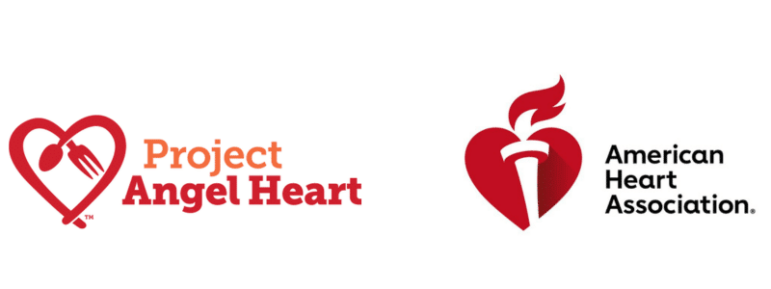 Project Angel Heart logo and American Heart Association logo